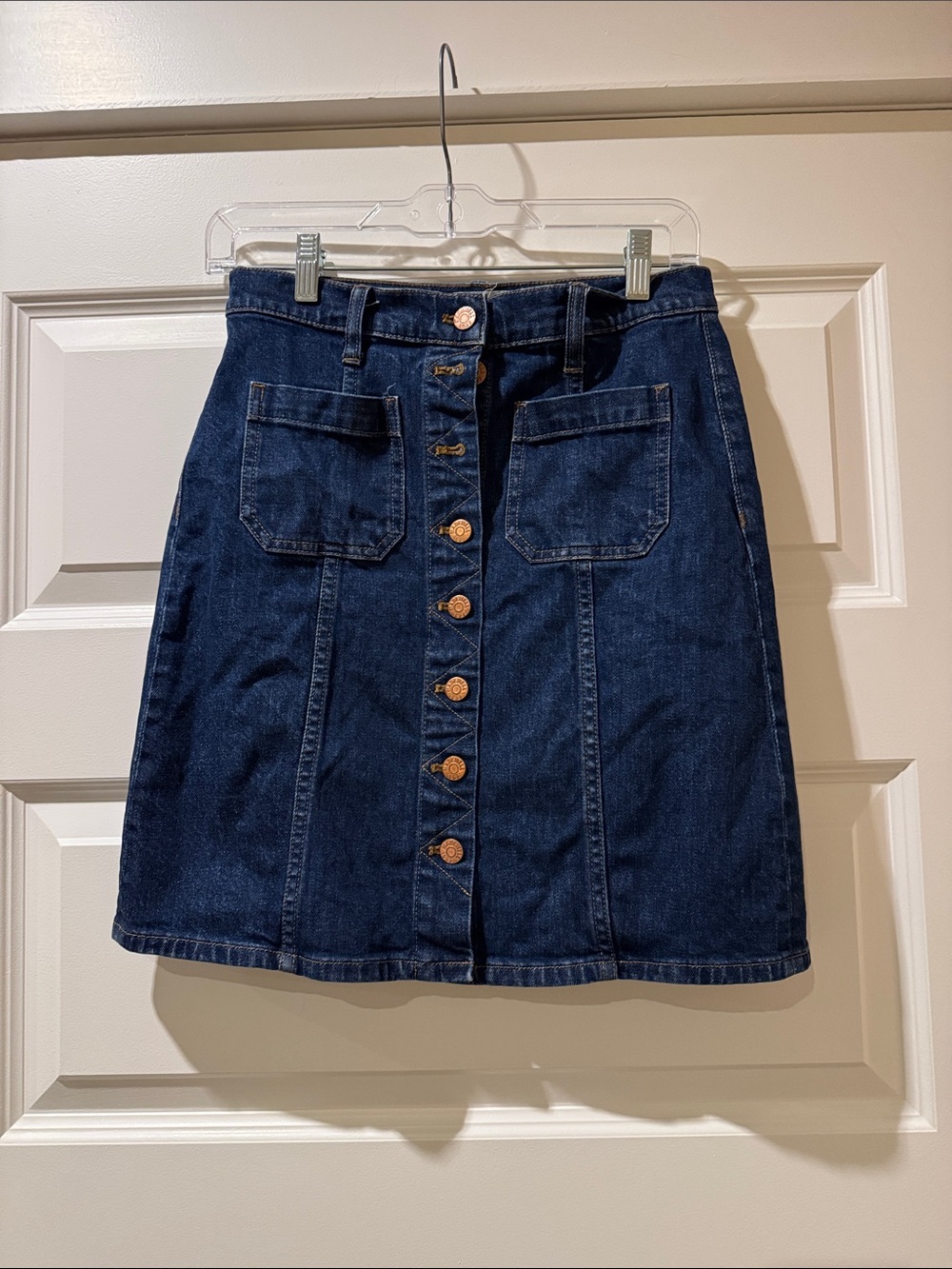 Madewell buttonfront denim skirt